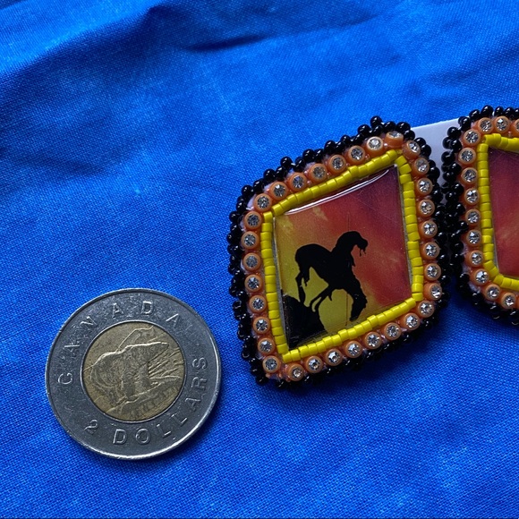 Handmade Hand Beaded Earrings - Picture 3 of 5